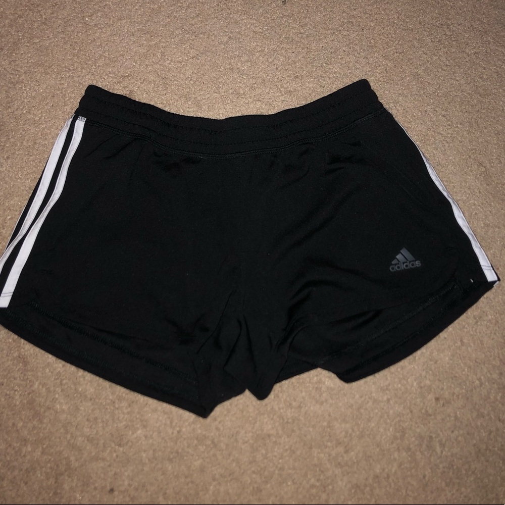 Adidas Black and White Athletic Shorts with Classic Design